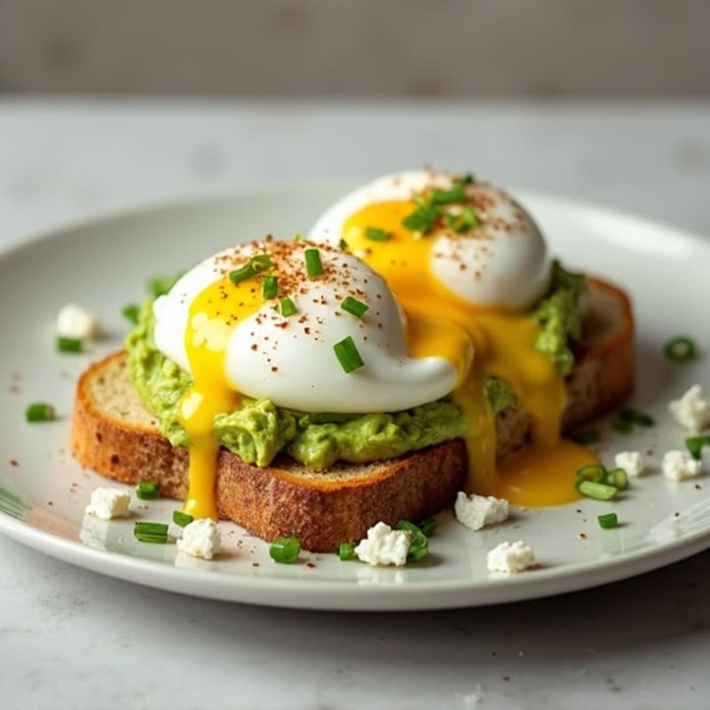 Creamy Avocado Sourdough Toast with Poached Eggs