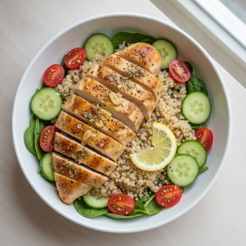 Lemon Herb Chicken Quinoa Bowl
