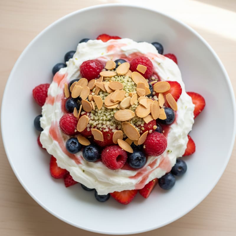 Greek Yogurt Protein Parfait with Mixed Berries