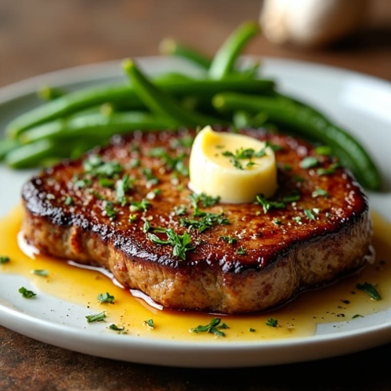 Herb-Crusted Pan-Seared Steak with Garlic Butter