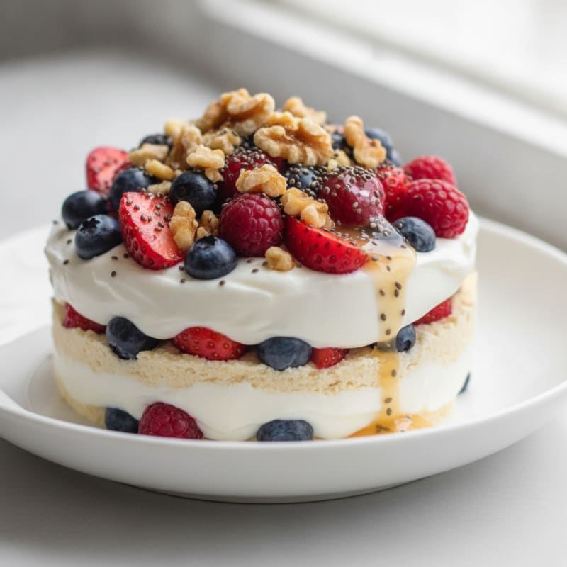 Greek Yogurt Protein Parfait with Mixed Berries