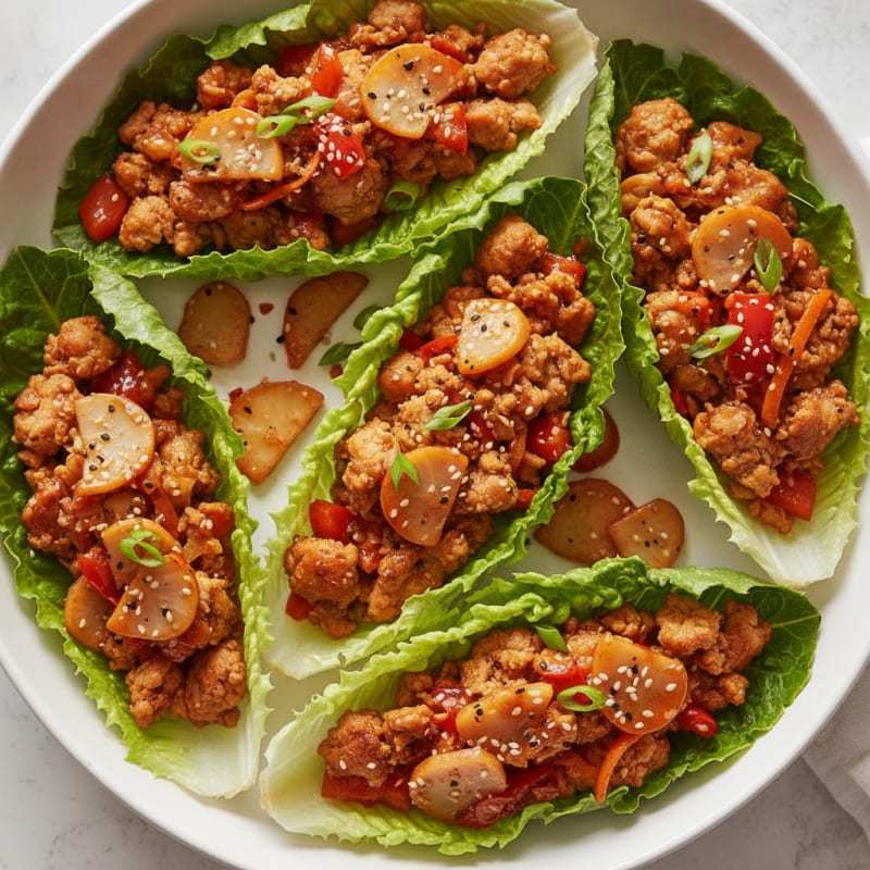 Sweet Chili Chicken Lettuce Wraps
