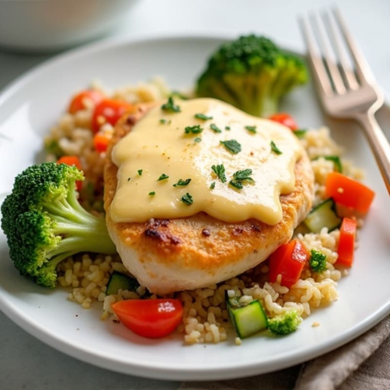 Creamy Cheesy Chicken and Vegetable Bake