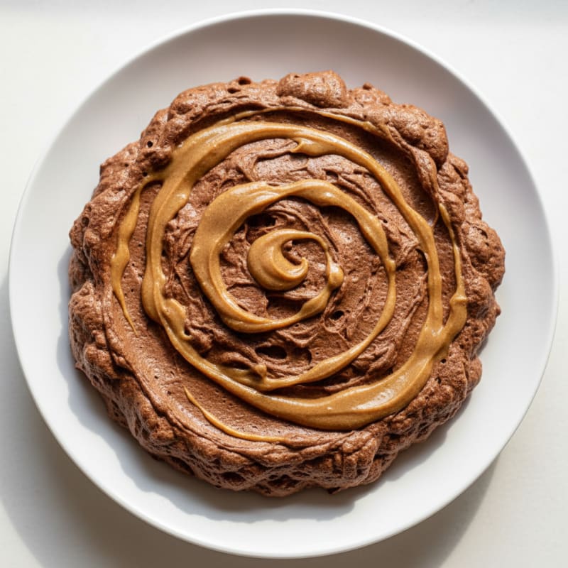 Chocolate Protein Mousse with Almond Butter Swirl