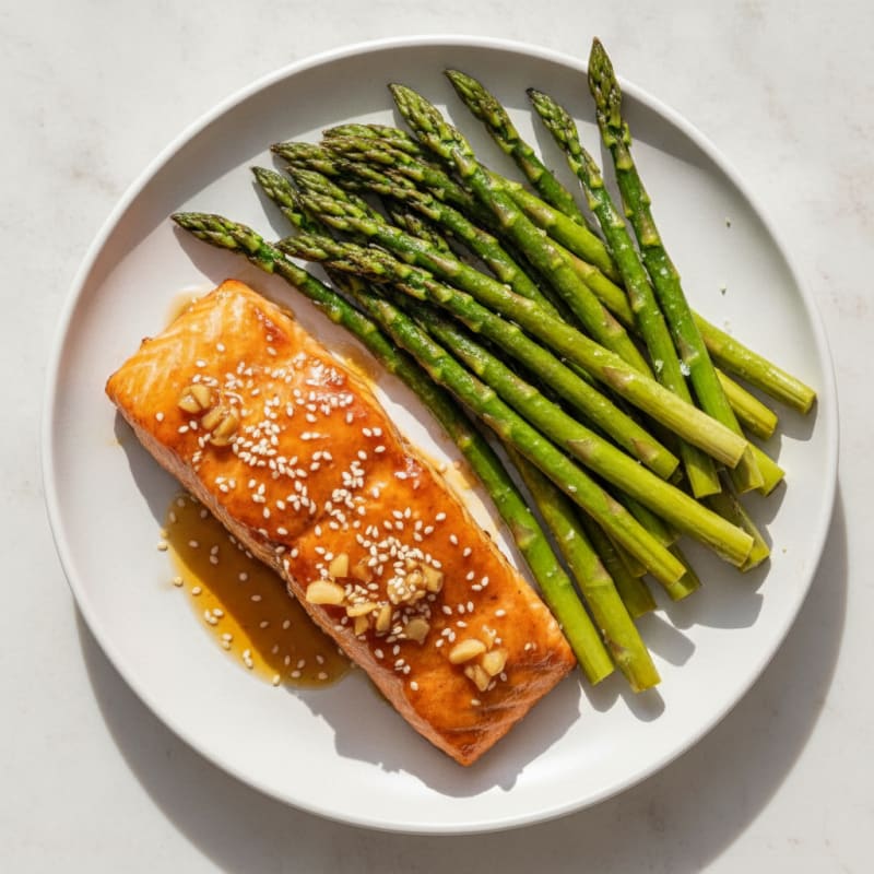 Teriyaki Glazed Salmon with Roasted Asparagus