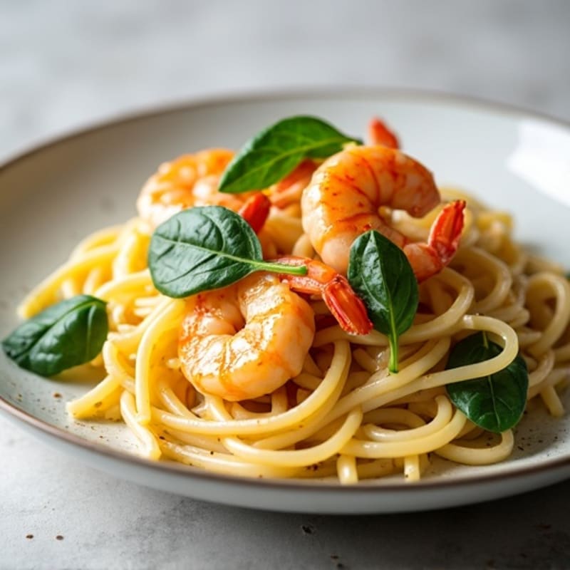 Creamy Coconut Shrimp with Chickpea Pasta