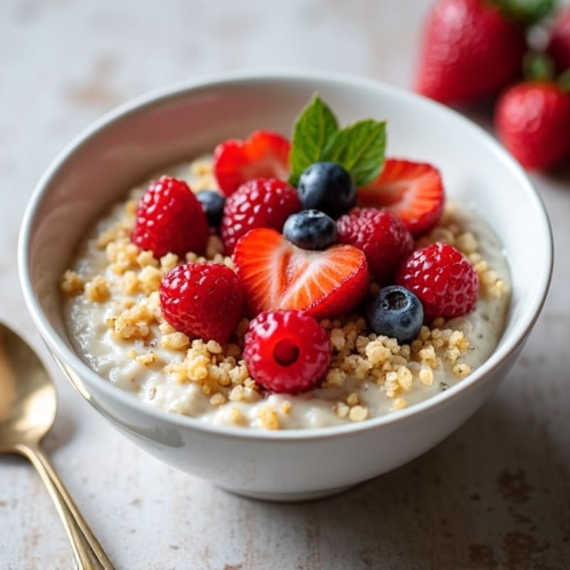 Creamy Cinnamon Quinoa Porridge with Fresh Berries