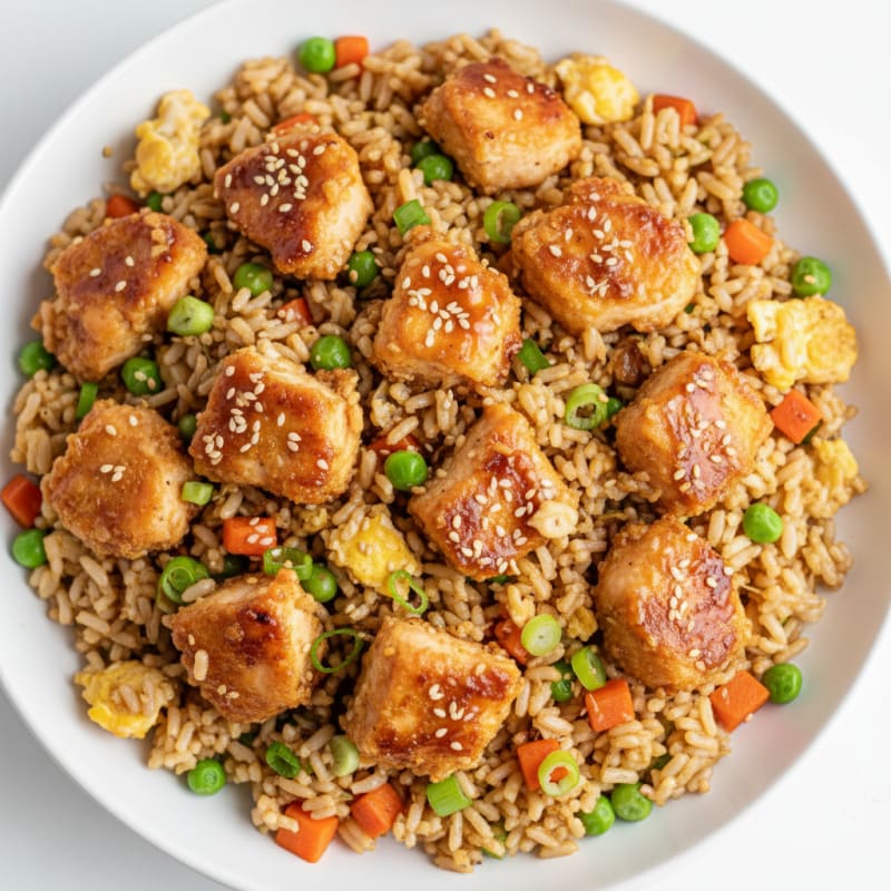 Crispy Sesame Chicken Fried Rice