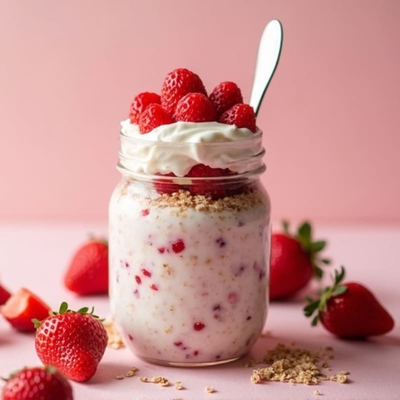 Creamy Strawberry Shortcake Overnight Oats