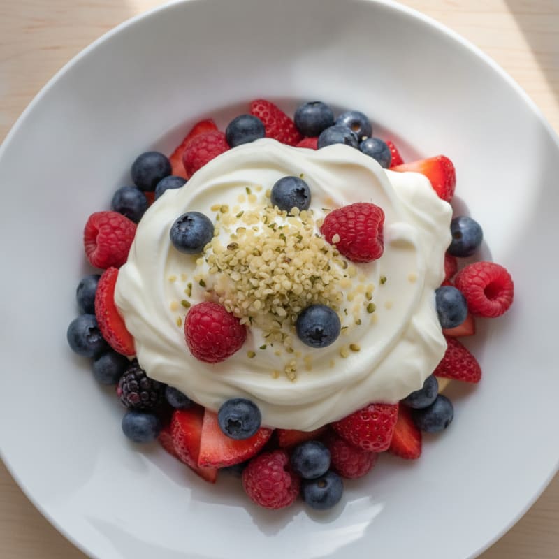 Greek Yogurt Protein Parfait with Mixed Berries