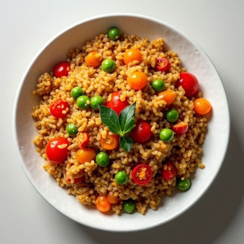 Spiced Brown Rice Tomato Pilaf