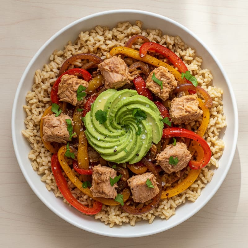 Tuna Fajita Bowl with Peppers