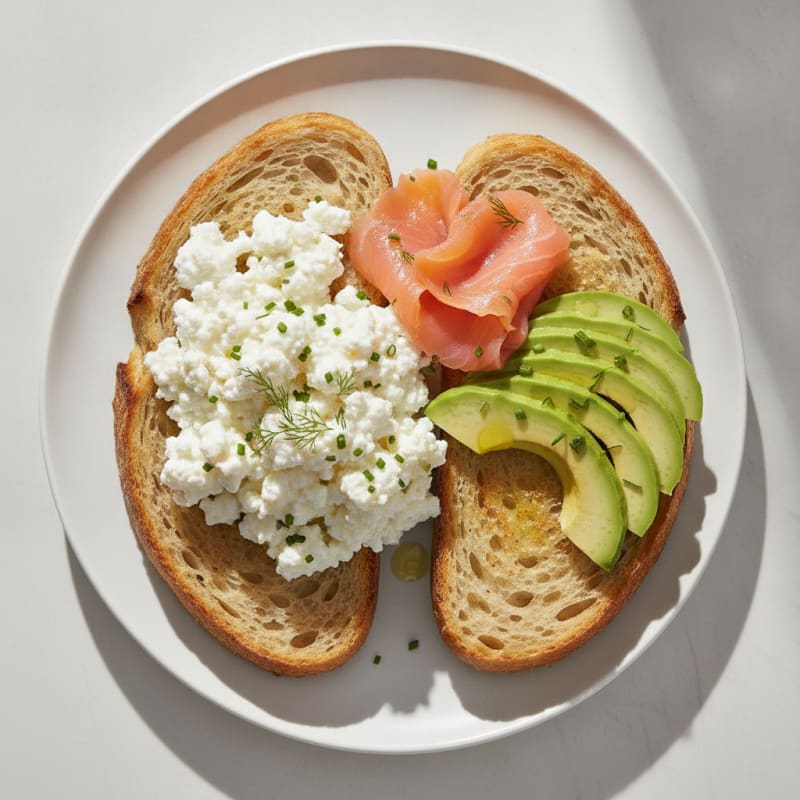 Cottage Cheese and Egg White Scramble with Smoked Salmon