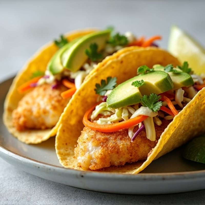 Crispy Fish Tacos with Crunchy Slaw