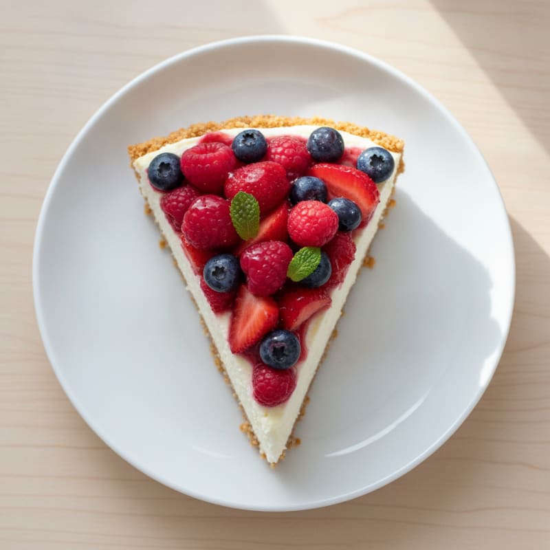 Greek Yogurt Protein Cheesecake with Mixed Berries