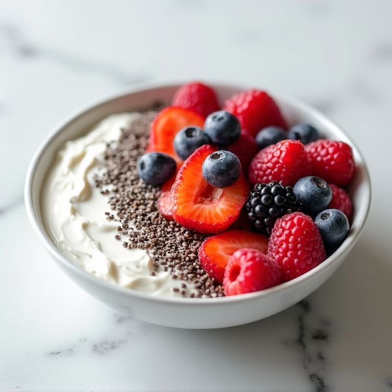 Greek Yogurt with Chia Seeds and Fresh Berries