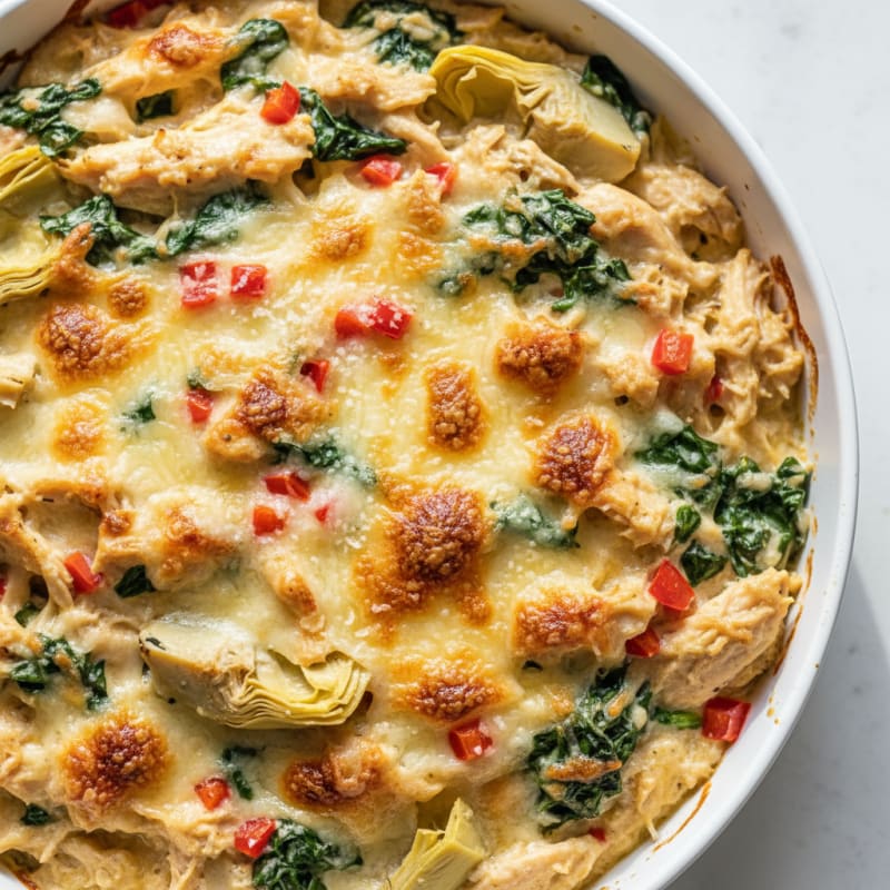 Creamy Spinach Artichoke Chicken Bake