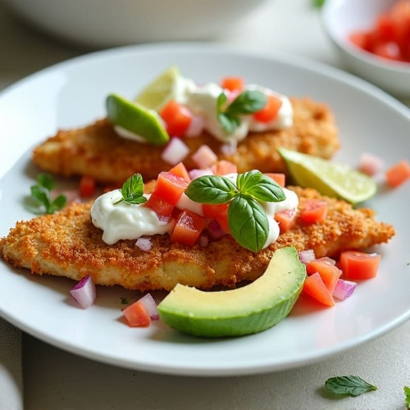 Crispy Chicken with Creamy Avocado Salsa