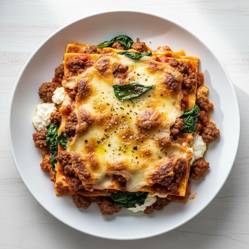 Creamy Baked Beef Lasagna with Ricotta