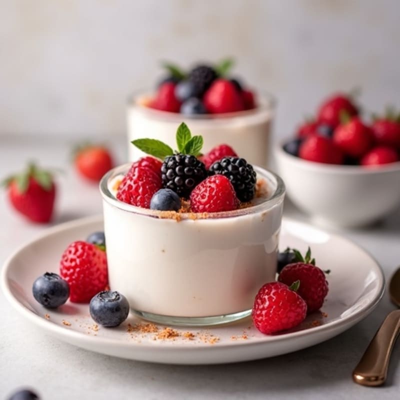 Greek Yogurt Protein Mousse with Mixed Berries