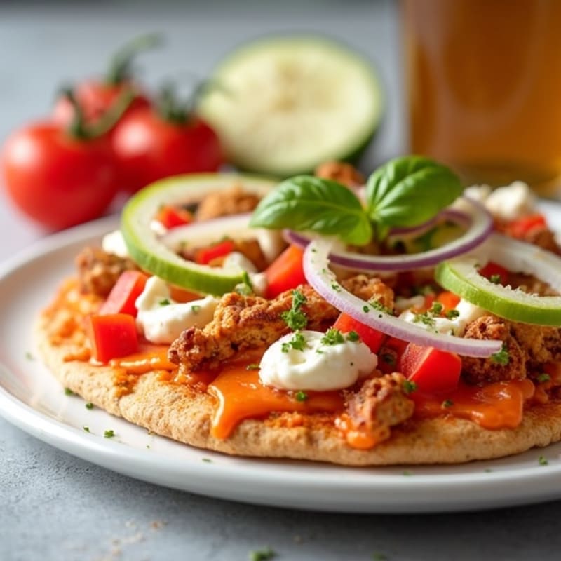 Healthy Buffalo Chicken Pizza with Veggies