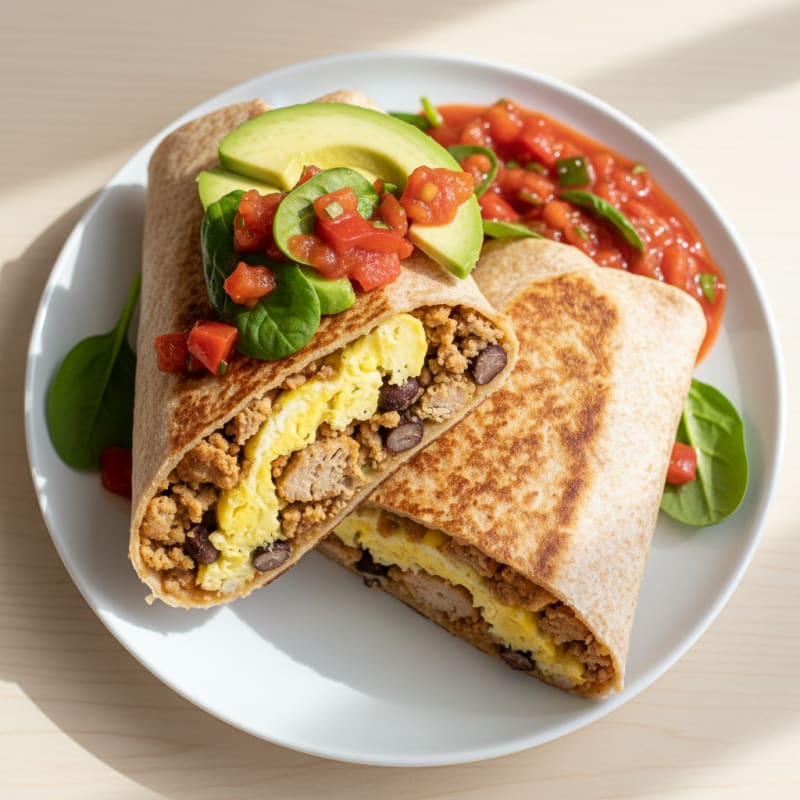Ultimate Loaded Breakfast Burrito with Salsa