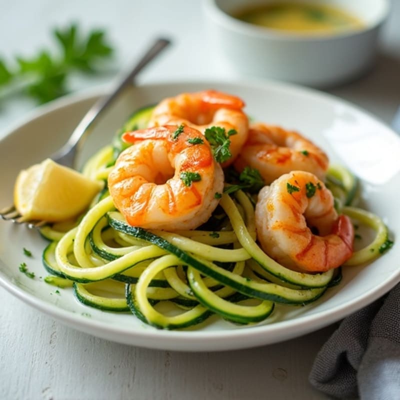 Lemon-Garlic Butter Shrimp with Herb Zucchini Noodles