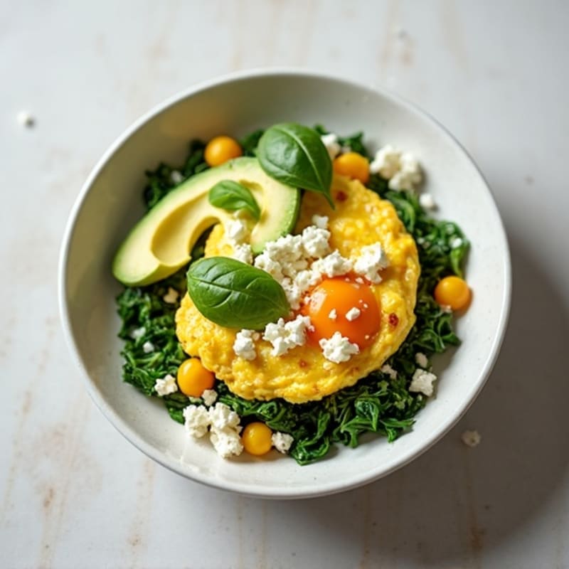 Egg White Scramble with Spinach and Feta