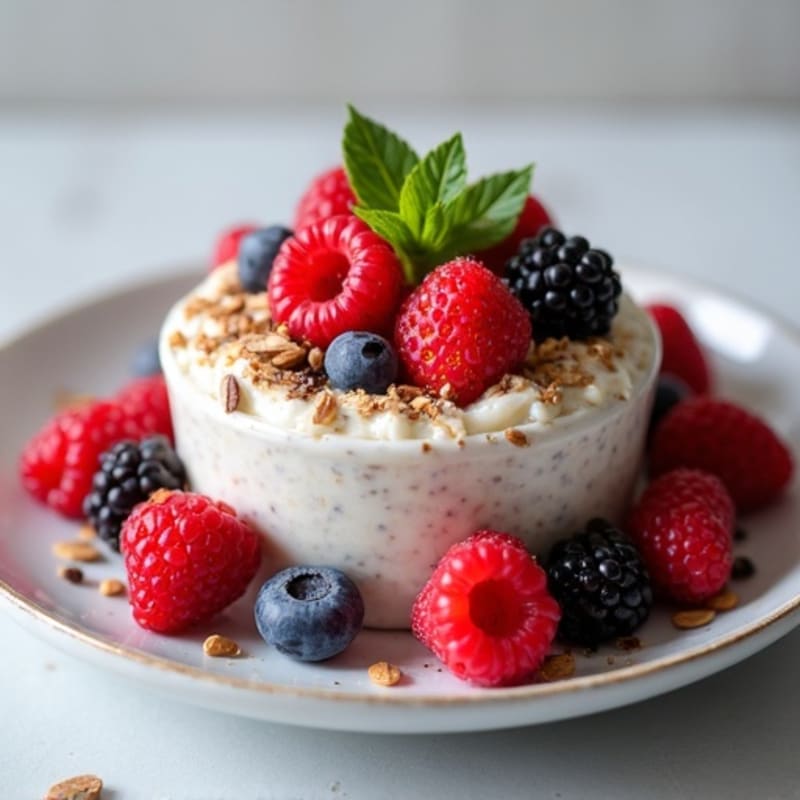 Vanilla-Berry Protein Overnight Oats