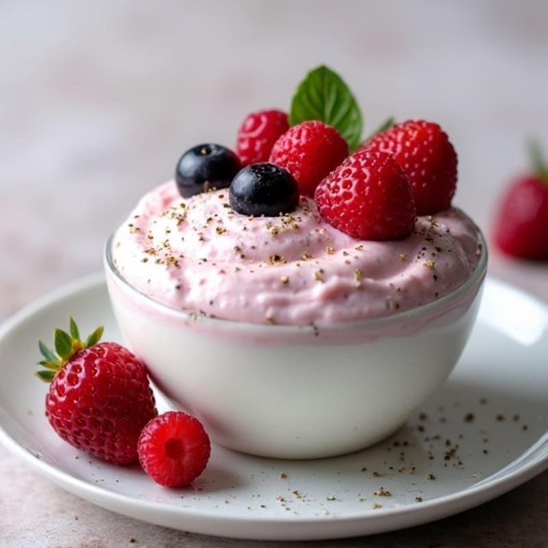 Silky Greek Yogurt Protein Pudding with Mixed Berries