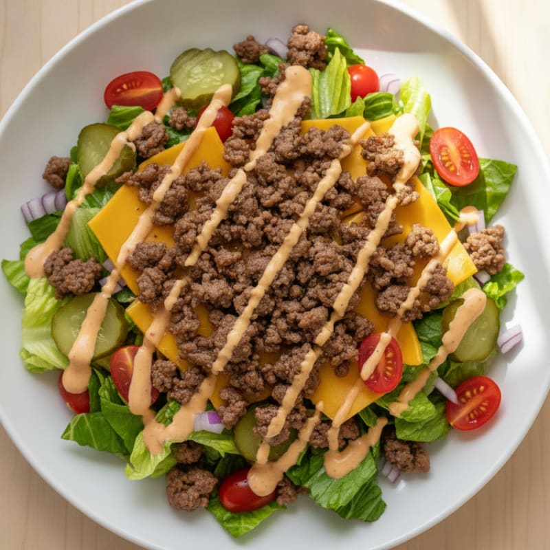 Chopped Cheeseburger Salad with Special Sauce