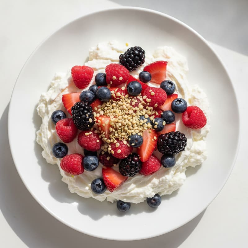 Silky Greek Yogurt Protein Mousse with Mixed Berries