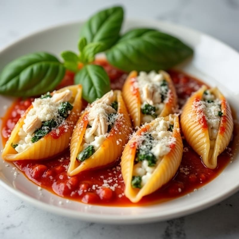 Healthy Creamy Spinach Ricotta Stuffed Shells