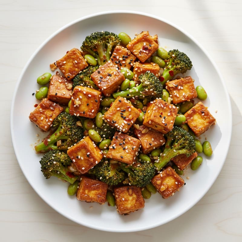 Crispy Sesame-Ginger Tofu Stir-Fry