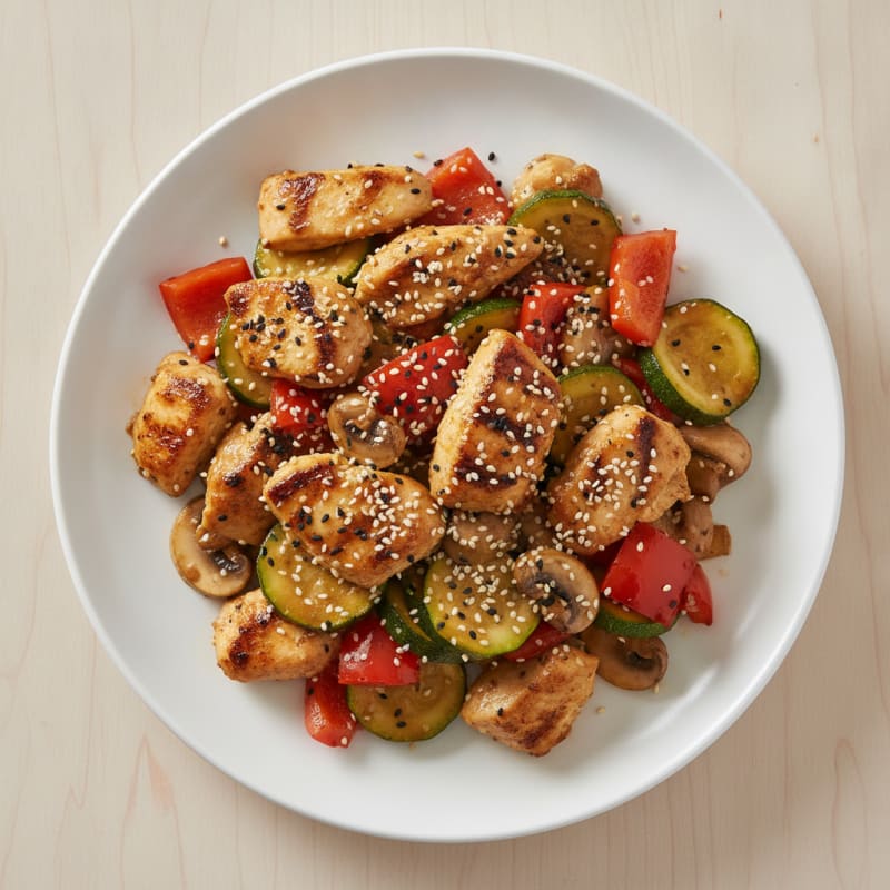 Sesame Chicken Stir-Fry with Garden Vegetables