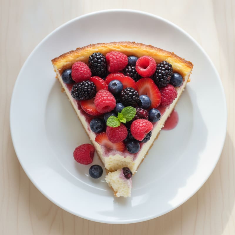 Greek Yogurt Protein Cheesecake with Mixed Berries