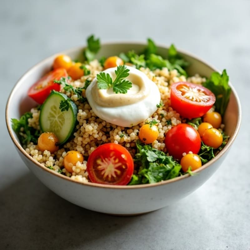 Fresh Herb-Roasted Chickpea Bowl with Lemon Tahini Drizzle