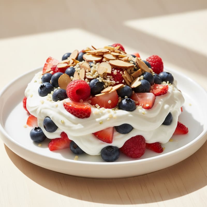 Greek Yogurt Protein Parfait with Mixed Berries