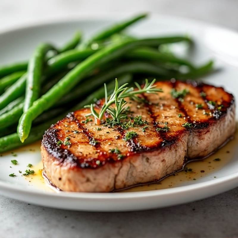 Garlic Herb Steak with Roasted Green Beans