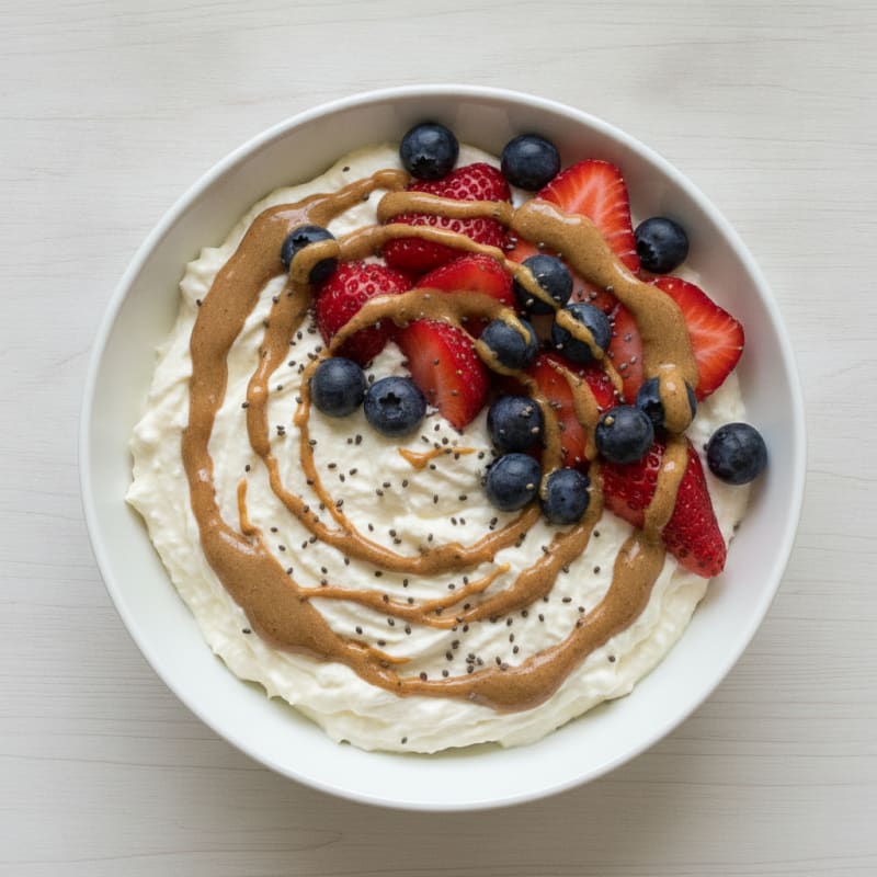 Silky Greek Yogurt Protein Pudding with Fresh Berries