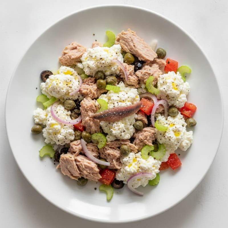 Tuna and Cottage Cheese Salad with Capers