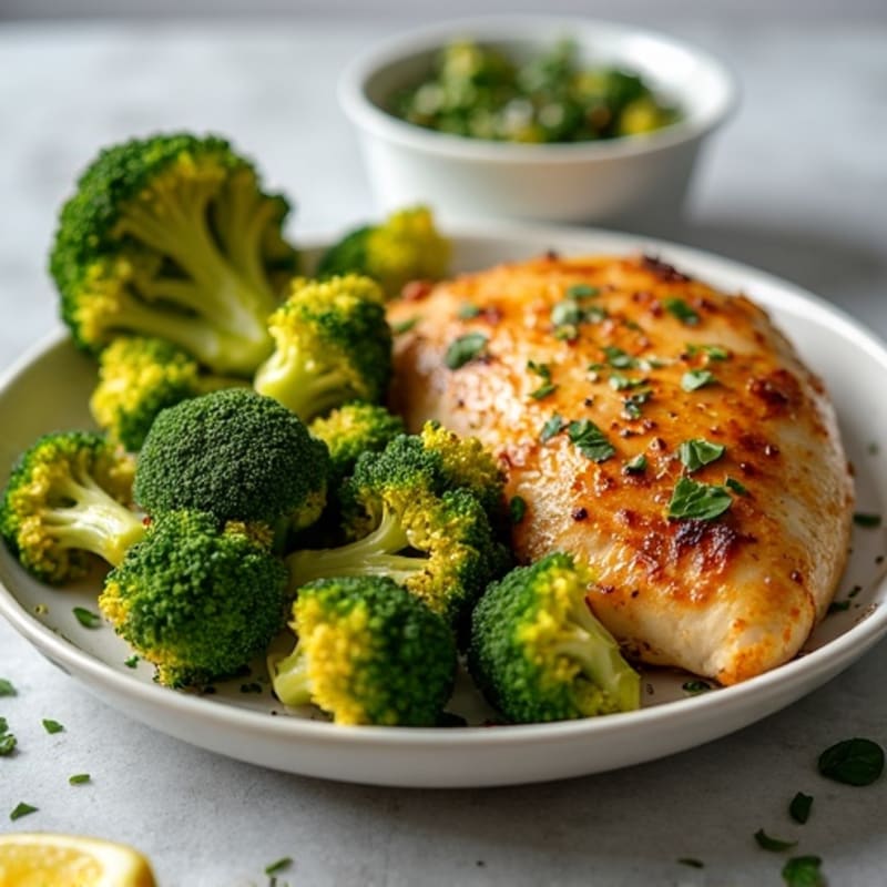 Sheet Pan Lemon Garlic Chicken with Crispy Broccoli