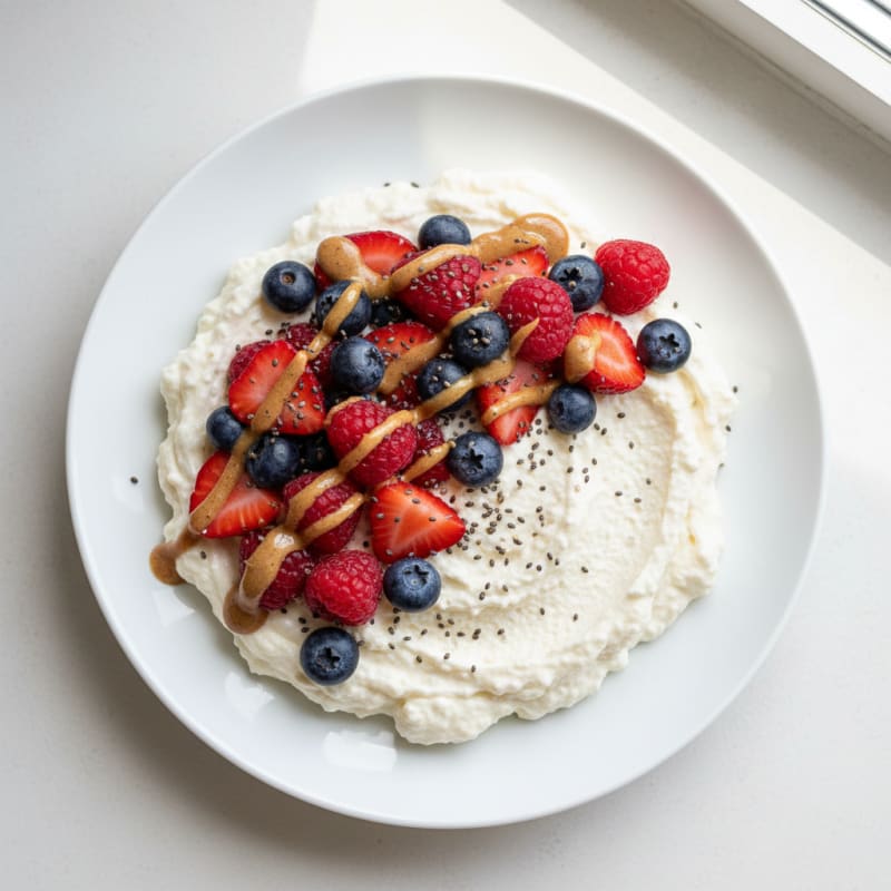 Silky Greek Yogurt Protein Mousse with Mixed Berries