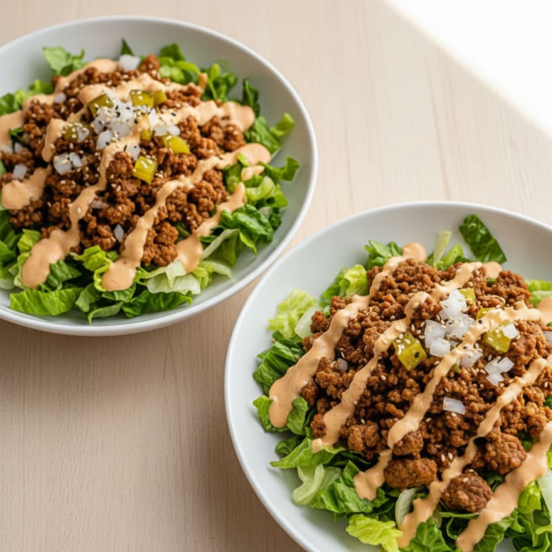 Creamy Big Mac Beef Bowls