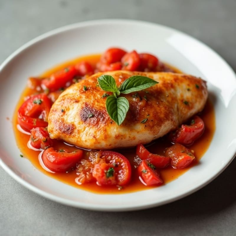 Slow-Simmered Chicken with Bell Pepper Tomato Sauce