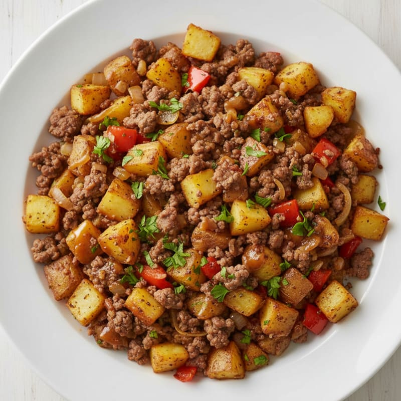 Crispy Ground Beef and Potato Hash