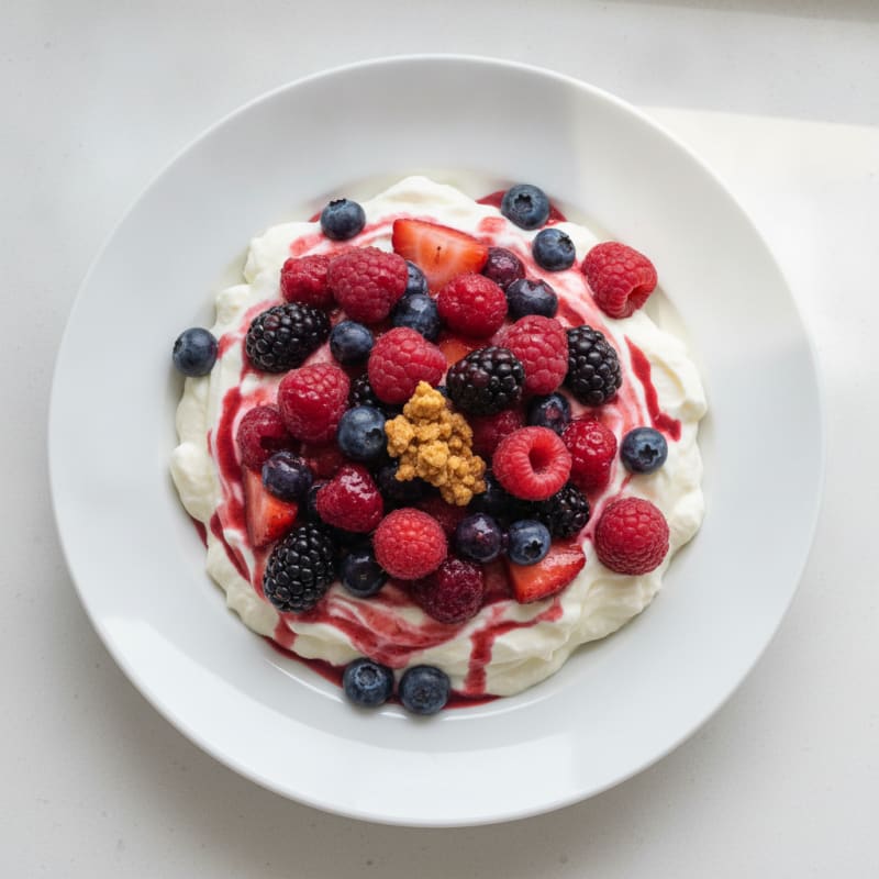 Silky Greek Yogurt Protein Mousse with Mixed Berries