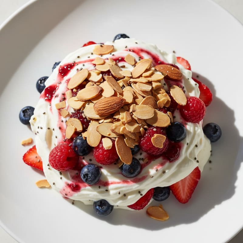 Greek Yogurt Protein Parfait with Berries and Almonds