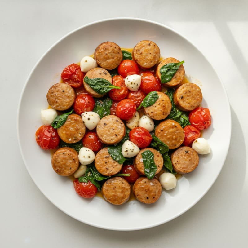 Italian Chicken Sausage with Tomatoes and Mozzarella