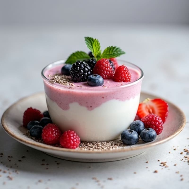 Silky Greek Yogurt Protein Mousse with Berries
